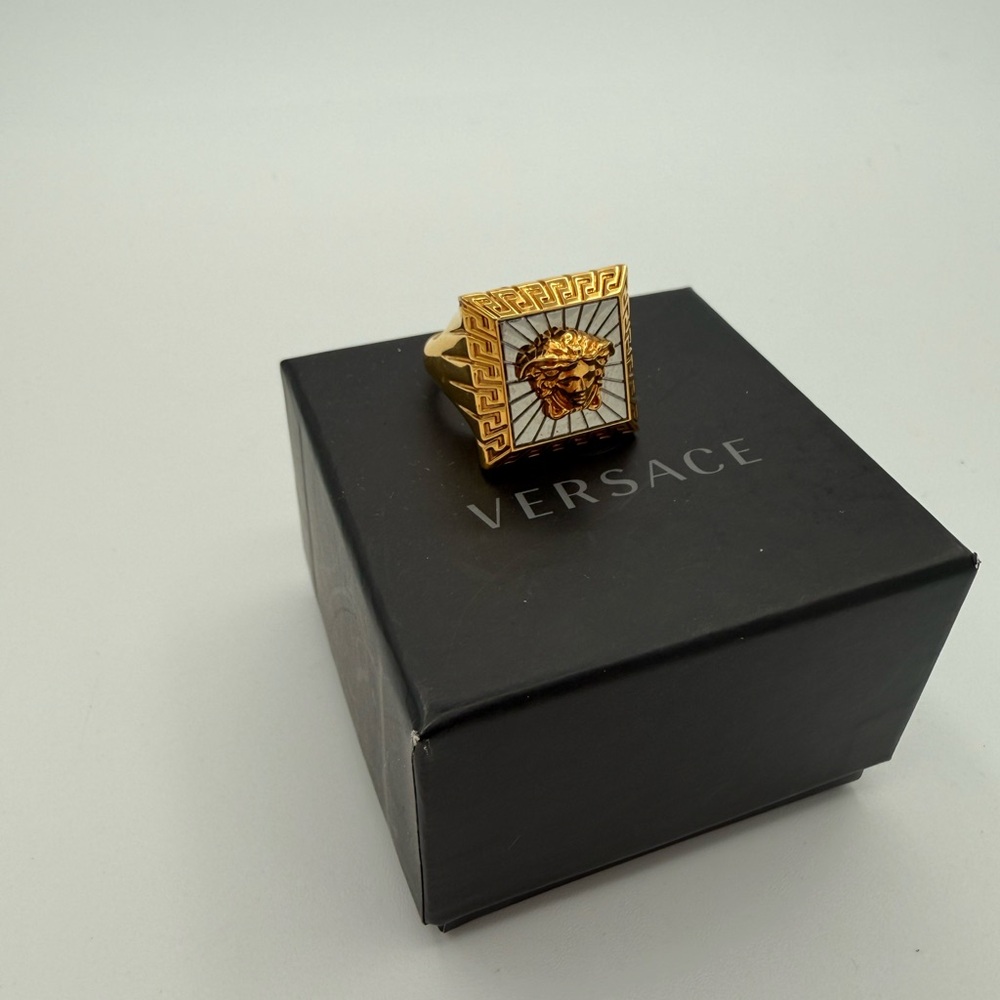Versace Mixed Metal Statement Ring - image 1